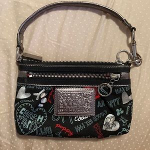 Coach Poppy black wristlet/clutch/purse